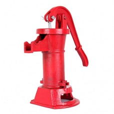 Red Cast Iron Hand Water Pump Hand Press Well Pump Water Pitcher Suction Outdoor Yard Pond Garden - B071RCRKJ1